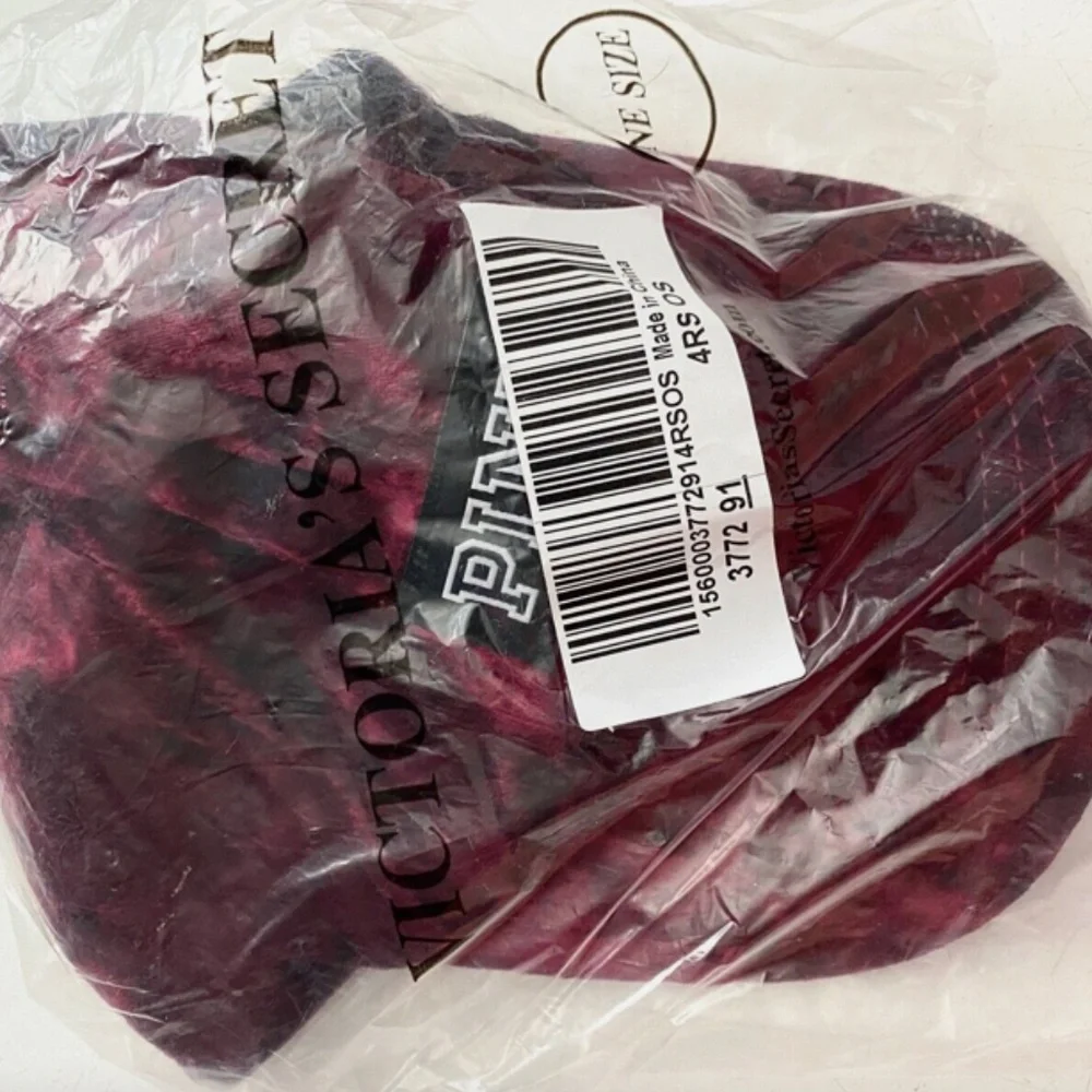 PINK Victorias Secret New Velvet Logo Deep Ruby Baseball Cap Hat O/S